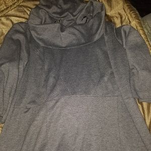 Gray, cowl neck ponte sheath dress from Lane Bryan